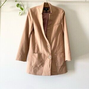 H&M Camel Long‎ Button Blazer Size 4